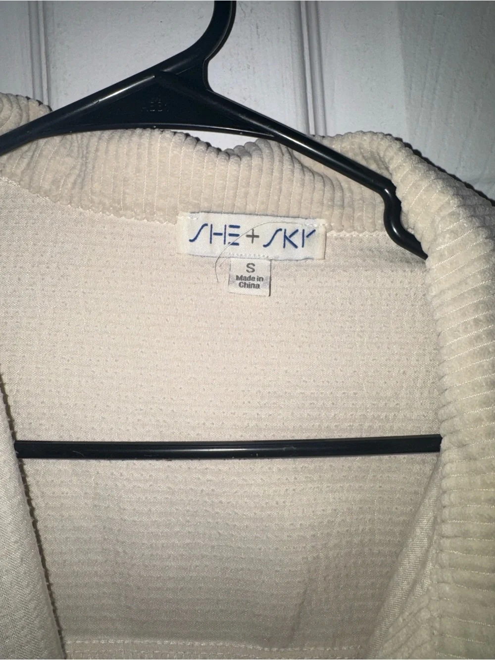 Cream Corduroy Button-Up Shacket by She + Sky
